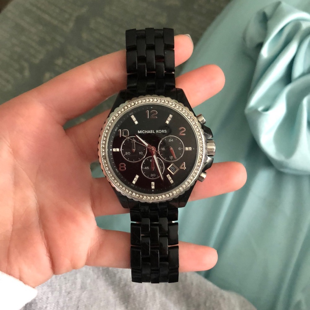 Michael Kors Black Watch with diamond face